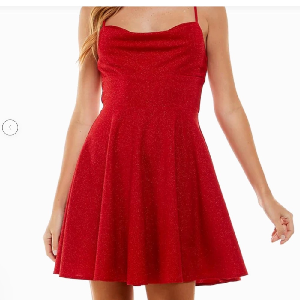 NWT Sparkly Red Party Mini Dress fit n flare